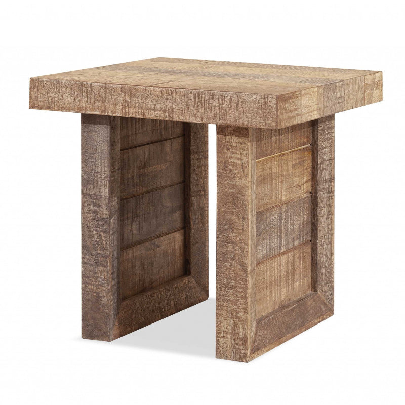 Solid Wood Butcher Block Style Side Table