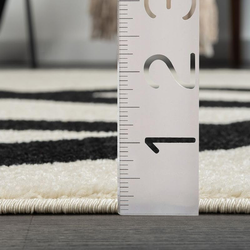 Modern Curved Line Design Abstract Rug