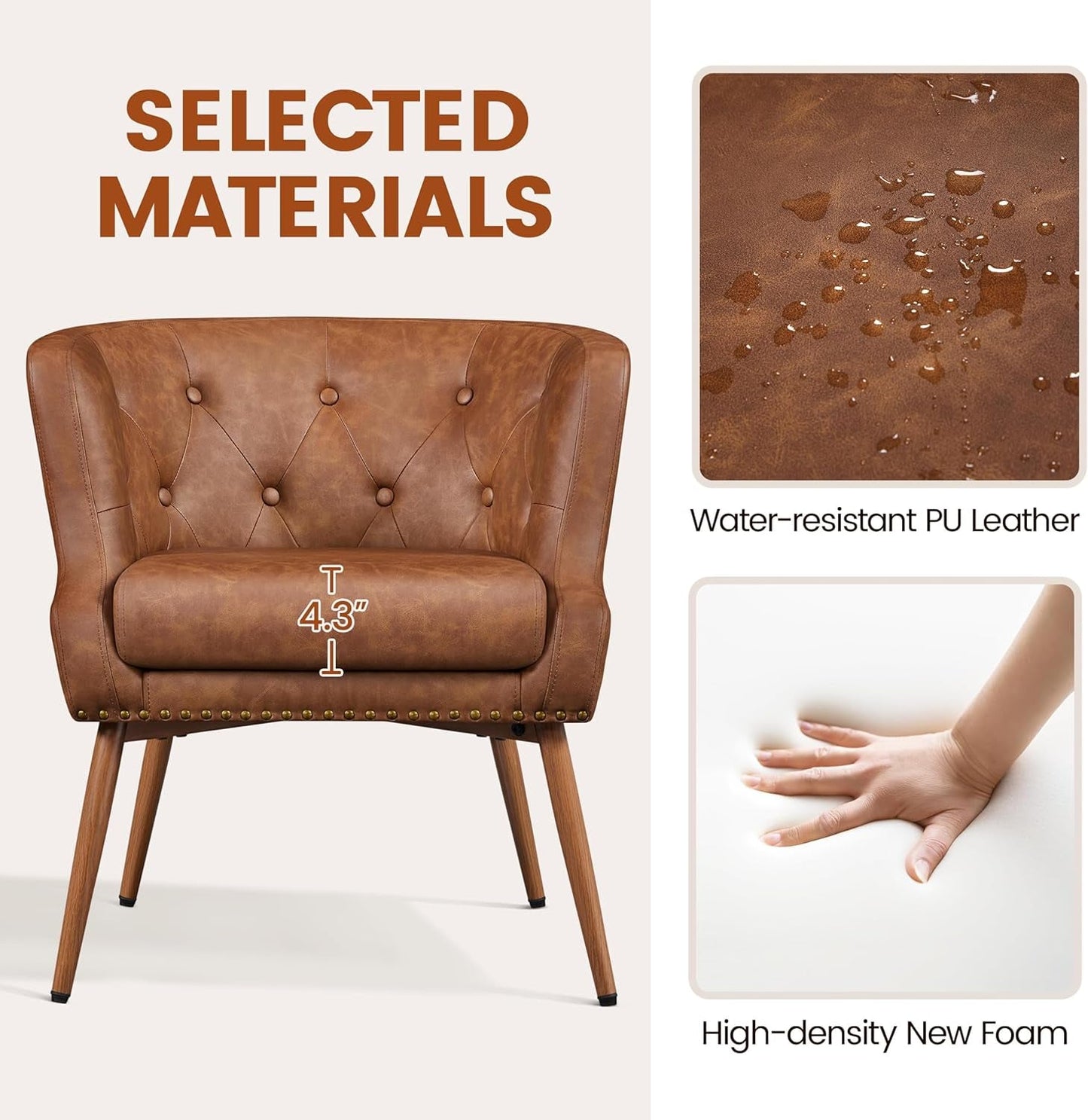 Modern PU Leather Accent Chair