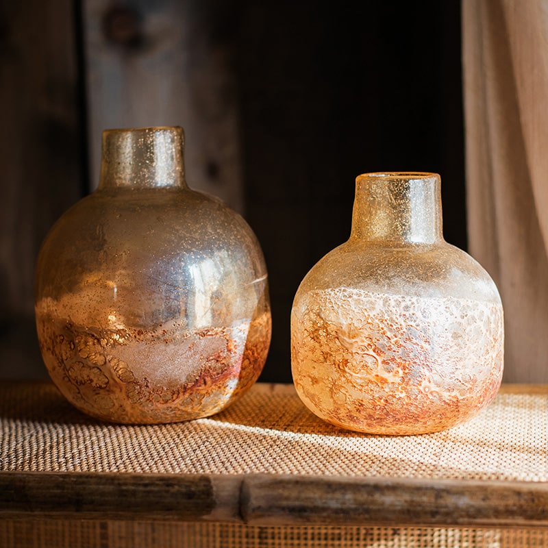 Hand Blown Bubble Glass Bud Vase