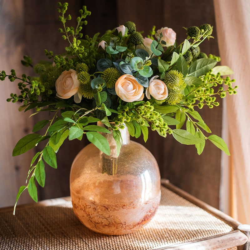 Hand Blown Bubble Glass Bud Vase