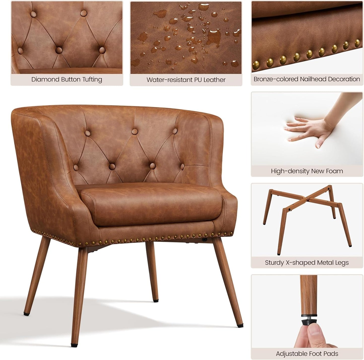 Modern PU Leather Accent Chair
