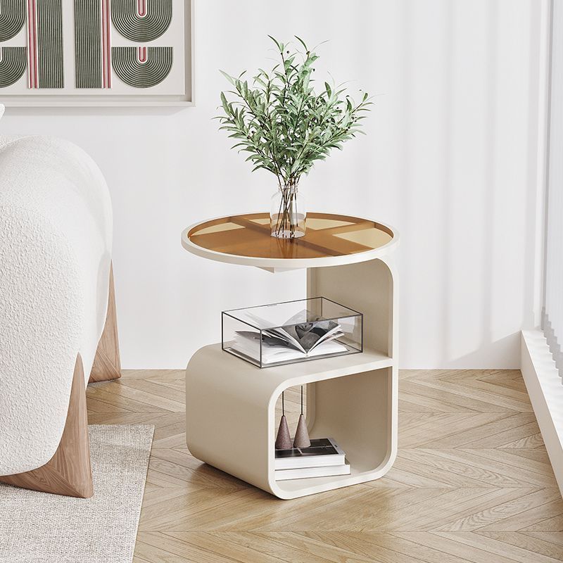 Modern Round Tempered Glass Side Table