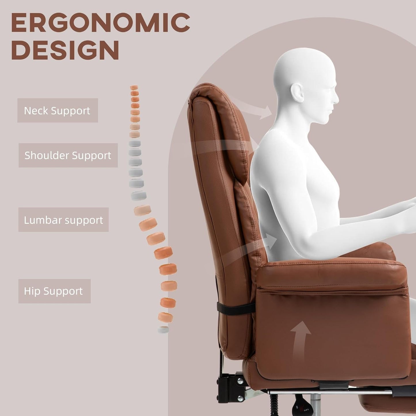 Footrest and Lumbar Support Executive Chair