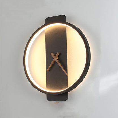 Nordic Bedside Wall Lamp with Clock