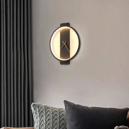 Nordic Bedside Wall Lamp with Clock