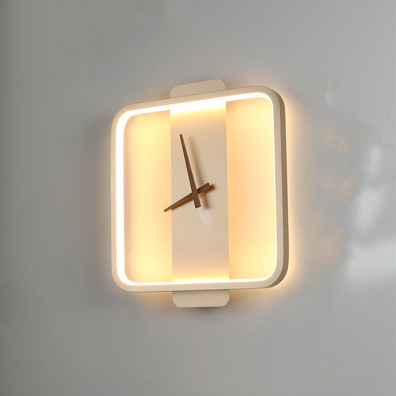 Nordic Bedside Wall Lamp with Clock