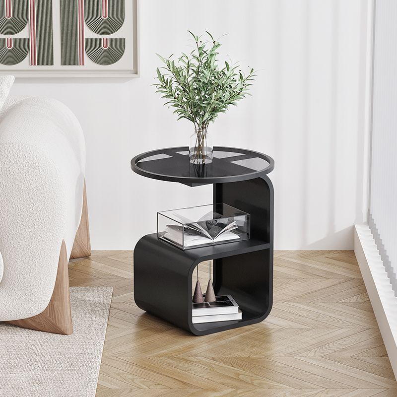 Modern Round Tempered Glass Side Table