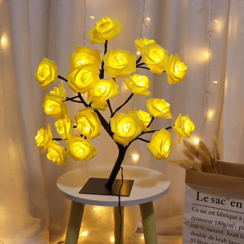 Elegant Rose Tree Lamp for Bedroom Decor