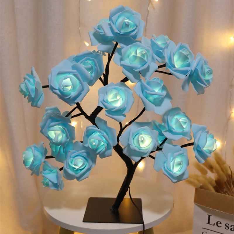 Elegant Rose Tree Lamp for Bedroom Decor