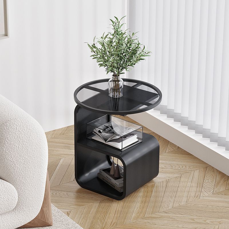 Modern Round Tempered Glass Side Table