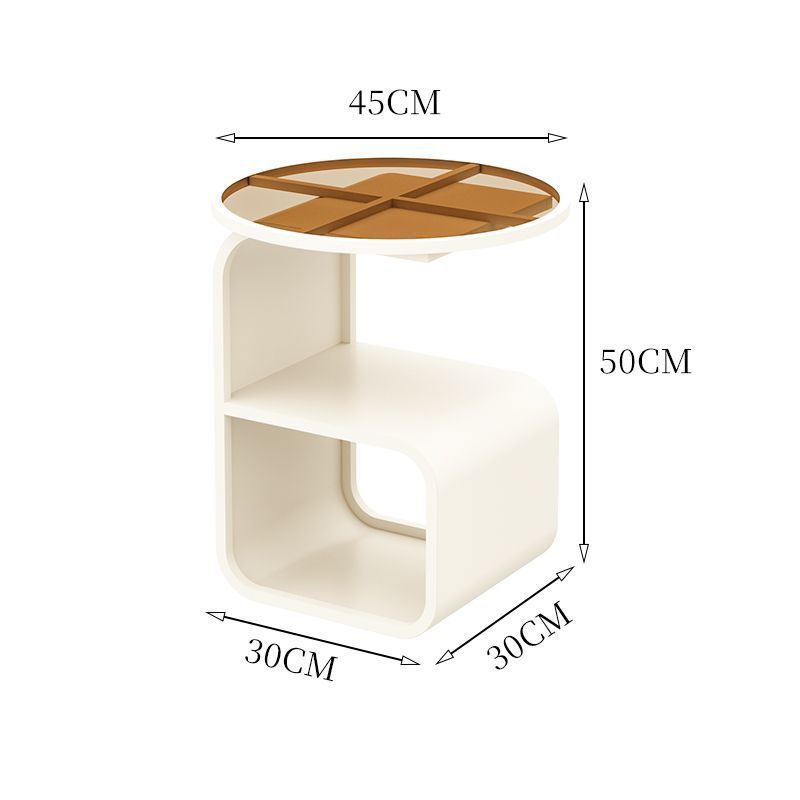 Modern Round Tempered Glass Side Table