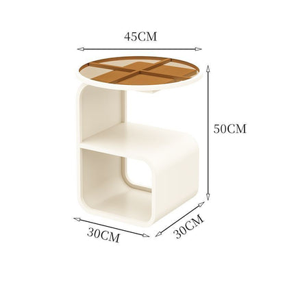 Modern Round Tempered Glass Side Table