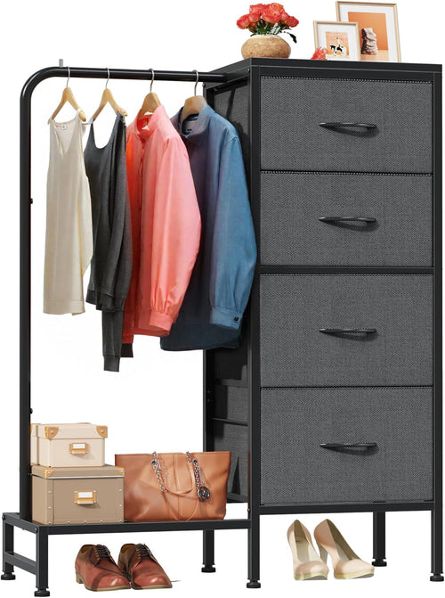 4 Drawers Dresser with Hanging Rack Sua Casa Boutique 4 Drawers Dresser with Hanging Rack Sua Casa Boutique