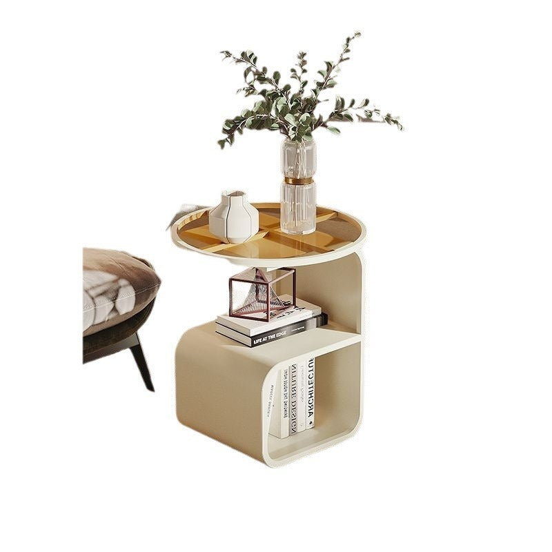 Modern Round Tempered Glass Side Table