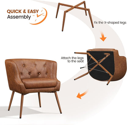 Modern PU Leather Accent Chair