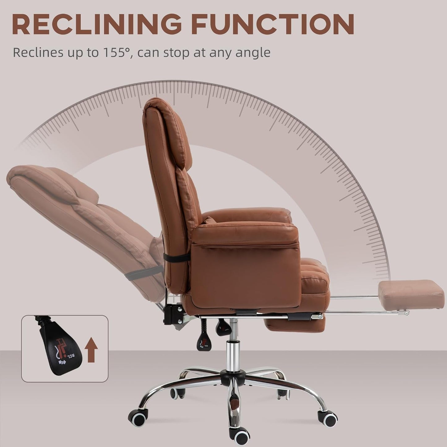Footrest and Lumbar Support Executive Chair