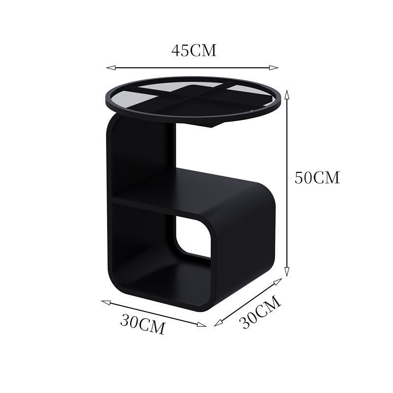 Modern Round Tempered Glass Side Table