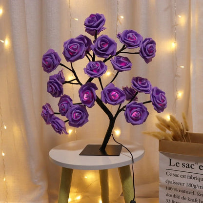 Elegant Rose Tree Lamp for Bedroom Decor