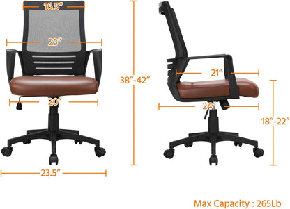 Ergonomic Leather and Mesh Chair