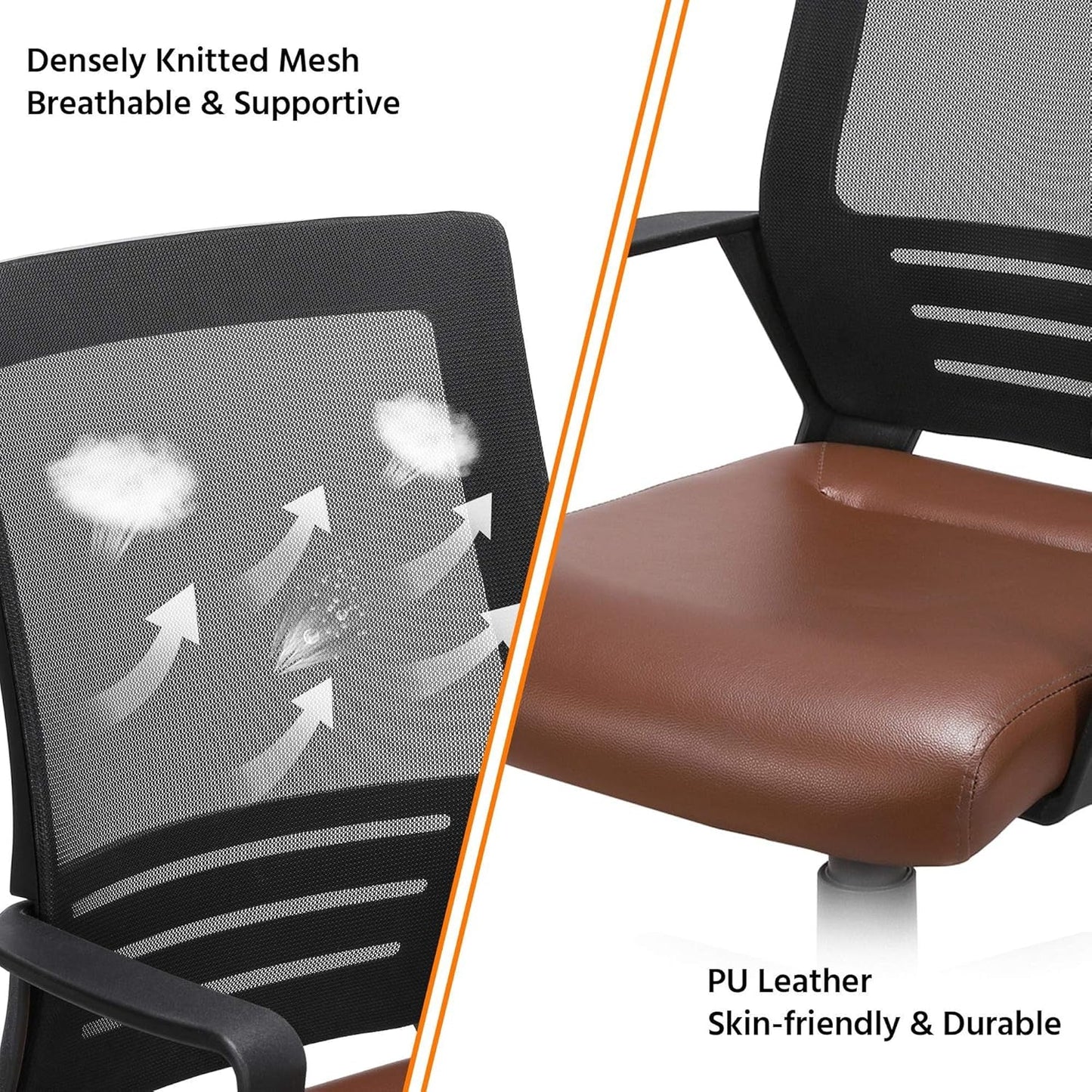 Ergonomic Leather and Mesh Chair