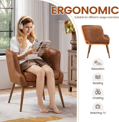 Modern PU Leather Accent Chair