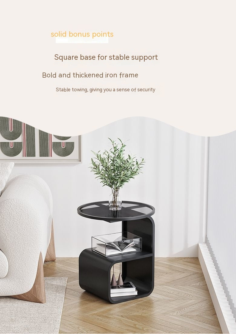 Modern Round Tempered Glass Side Table